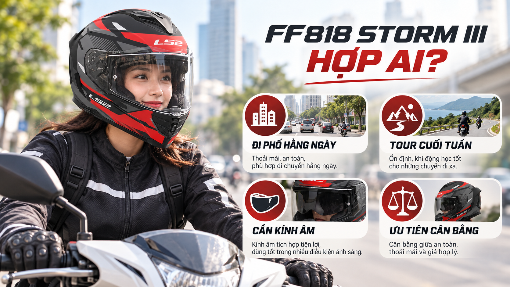 Review LS2 FF818 Storm III: Ưu nhược điểm và ai nên chọn? - bối cảnh sử dụng thực tế