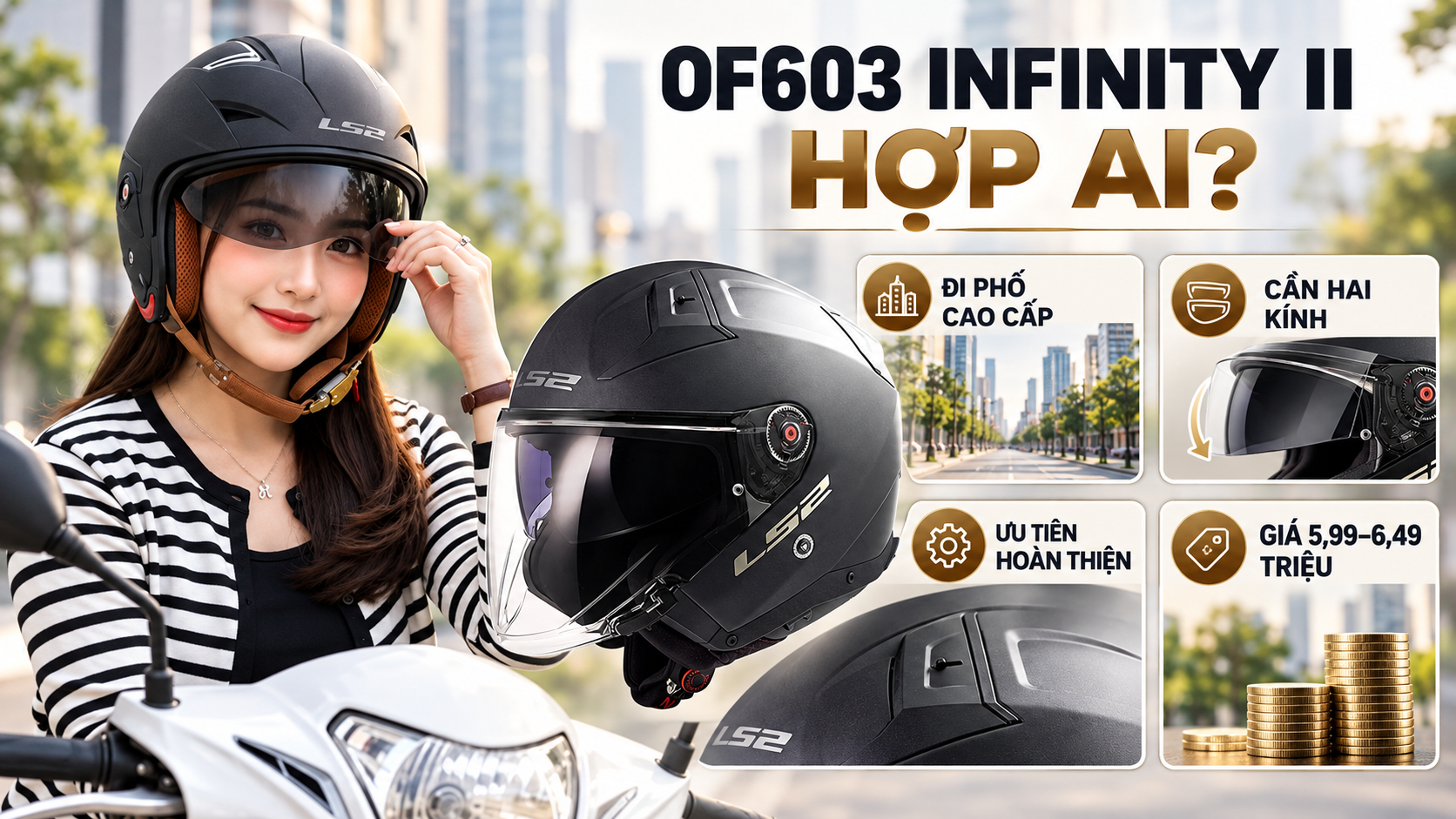 Review LS2 OF603 Infinity II: Trải nghiệm 3/4 cao cấp có gì khác? - bối cảnh sử dụng thực tế