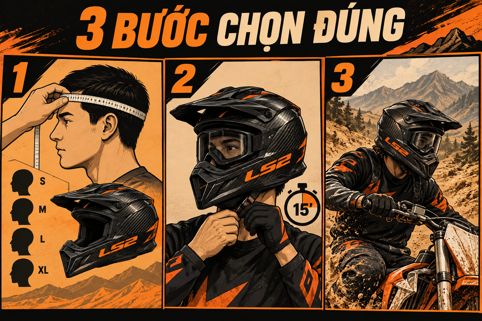 Review LS2 MX471 Carbon: Thuần off-road khác dual sport ra sao? - quy trình từng bước