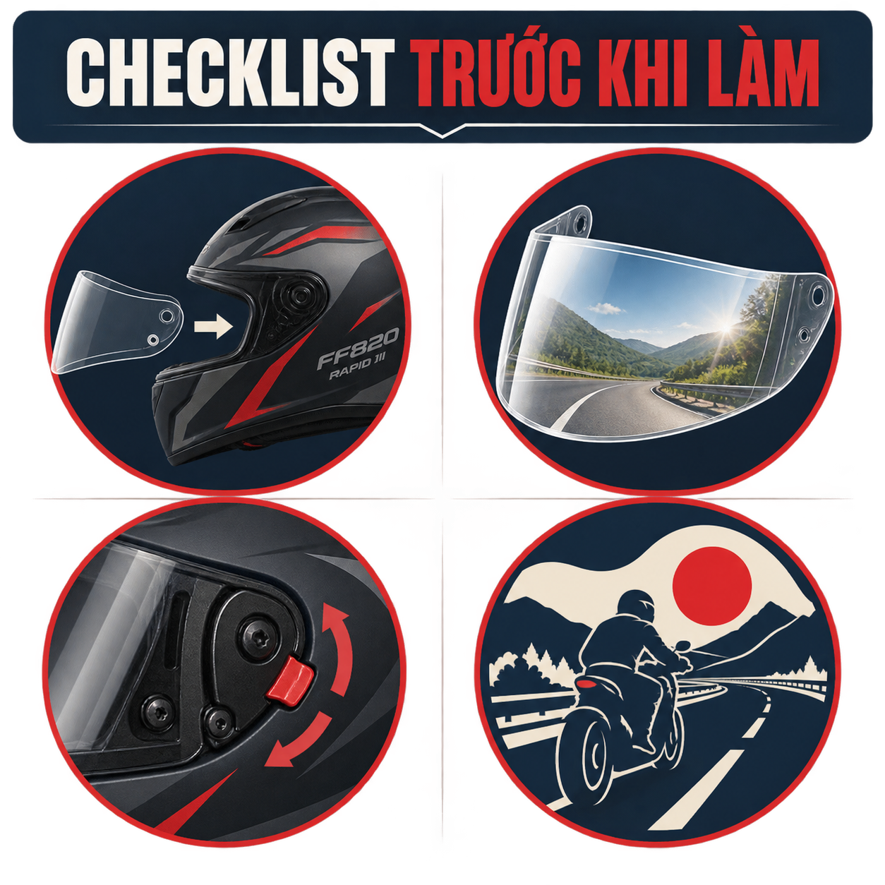 Cách thay kính LS2 FF820 Rapid III tại nhà đúng chốt - checklist kiểm tra