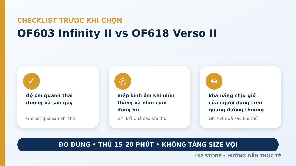 OF603 Infinity II vs OF618 Verso II: Đi phố hay tour chọn mẫu nào? - checklist chọn mũ