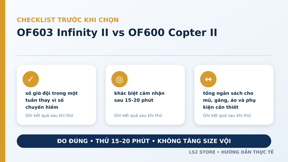 OF603 Infinity II vs OF600 Copter II: Nâng cấp lên cao cấp được gì? - checklist chọn mũ