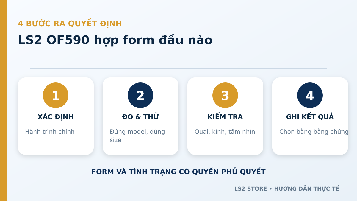 LS2 OF590 hợp form đầu nào? Cách chọn size khi mua online - quy trình từng bước