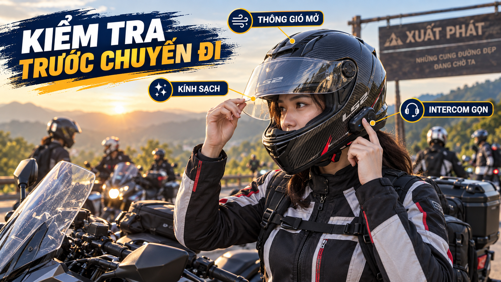 LS2 FF805 Thunder Carbon đi touring có phù hợp không? - quy trình từng bước